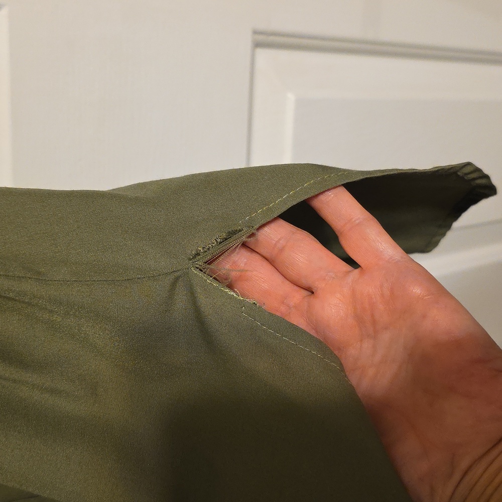 Croft & Barrow Olive Button-Up Blouse - Picture 5 of 7